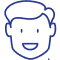 Smiling boy's face icon representing pediatric dental care services.